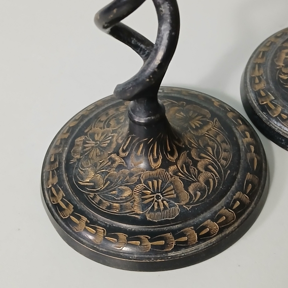 Elegant Etched Spiral Candle Holders - Picture 3 of 5